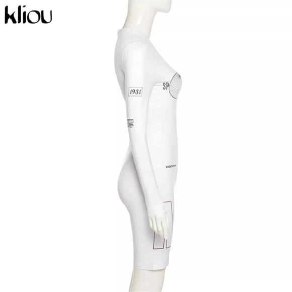 💋KLIOU MOCK NECK LETTER PRINT SPORT JUMPSUIT!!! - Picture 5 of 14